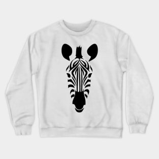 Zebra Face Black Stripes Art Silhouette Crewneck Sweatshirt